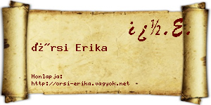 Örsi Erika névjegykártya